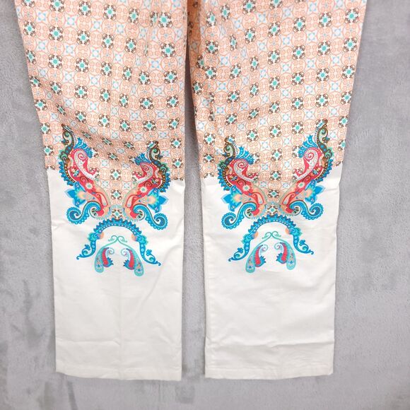 Taka Pants Womens S Paisley Pull On Artsy Boho Zipper Straight Leg Pockets Y2K - Picture 9 of 13